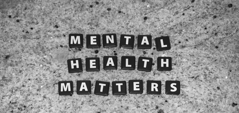 Black Letter Tiles Spelling Out Mental Health Matters